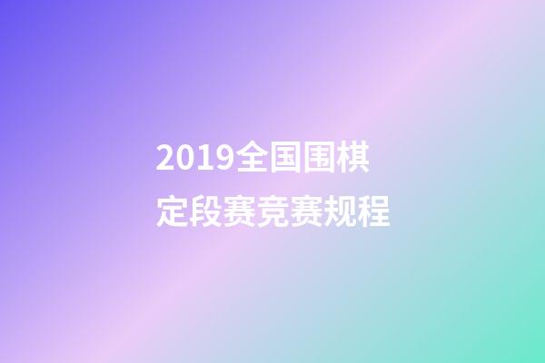 2019全国围棋定段赛竞赛规程(2019全国围棋定段赛竞赛规程表)