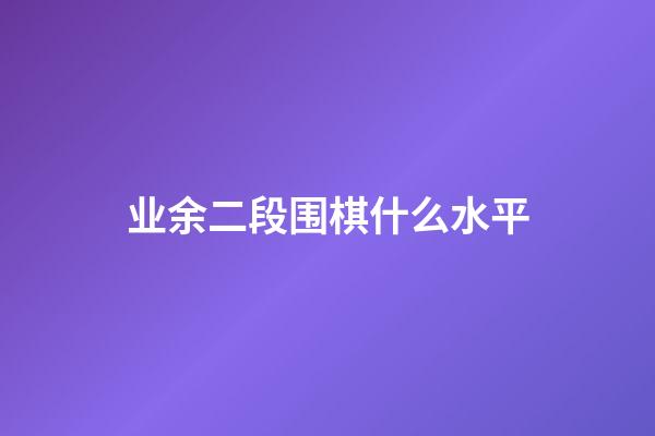 业余二段围棋什么水平(强烈不建议让小孩学围棋)