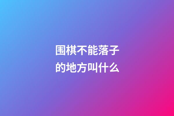 围棋不能落子的地方叫什么(围棋不能落子的地方叫什么名字)-第1张-知识-围棋铺