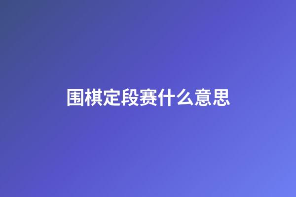 围棋定段赛什么意思(围棋定段赛什么意思呀)-第1张-知识-围棋铺