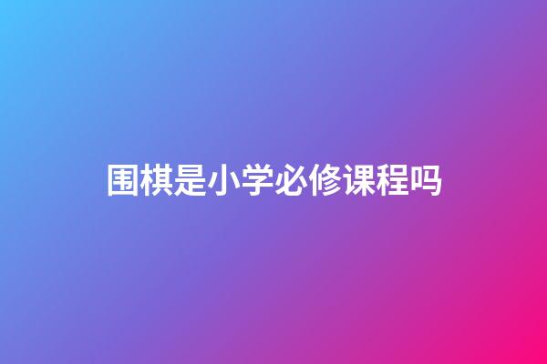 围棋是小学必修课程吗(小学围棋课是主要课程吗)-第1张-知识-围棋铺