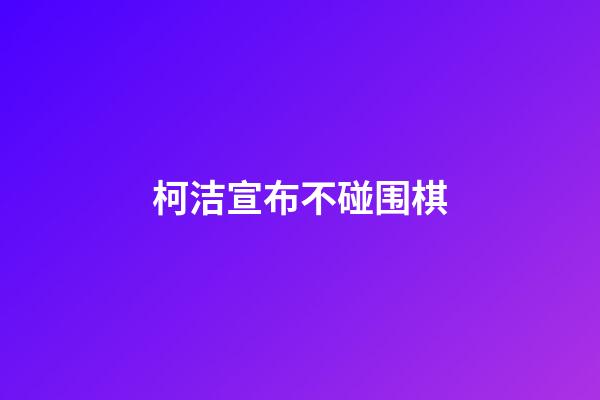 柯洁宣布不碰围棋(柯洁从小对围棋什么后来成了围棋大师)-第1张-知识-围棋铺