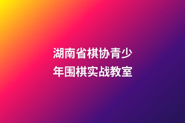 湖南省棋协青少年围棋实战教室(湖南青少年围棋实战教室河西分部)