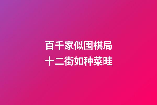 百千家似围棋局十二街如种菜畦(百千家似围棋局十二街如种菜畦q)-第1张-知识-围棋铺